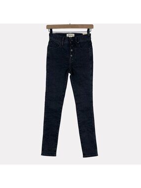 Madewell 10" High Rise Skinny Jeans Womens 23 Black Five Pocket Button Fly New